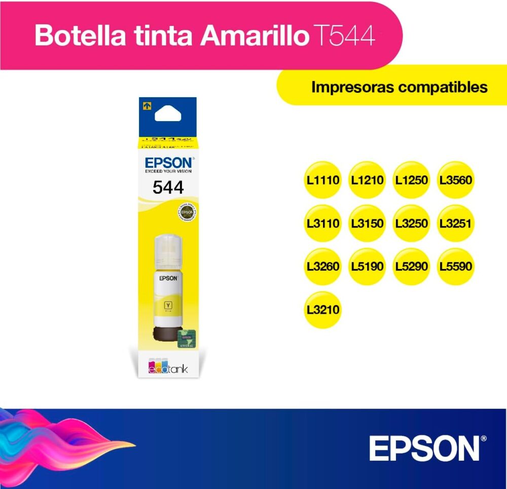Botella de Tinta Epson Amarillo T544 (65ML) - Imagen 2